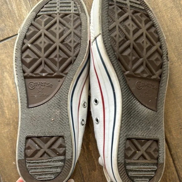 Converse White Athletic Shoes with Red Accents - Picture 3 of 3